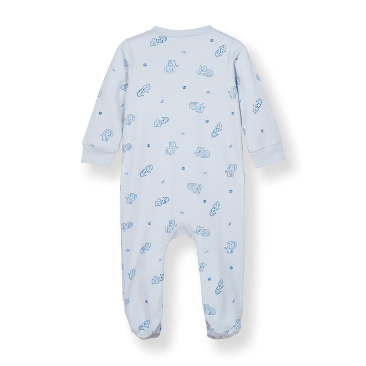 Poney Baby Boys Light Blue Little Wild Ones Long Sleeve Sleepsuit