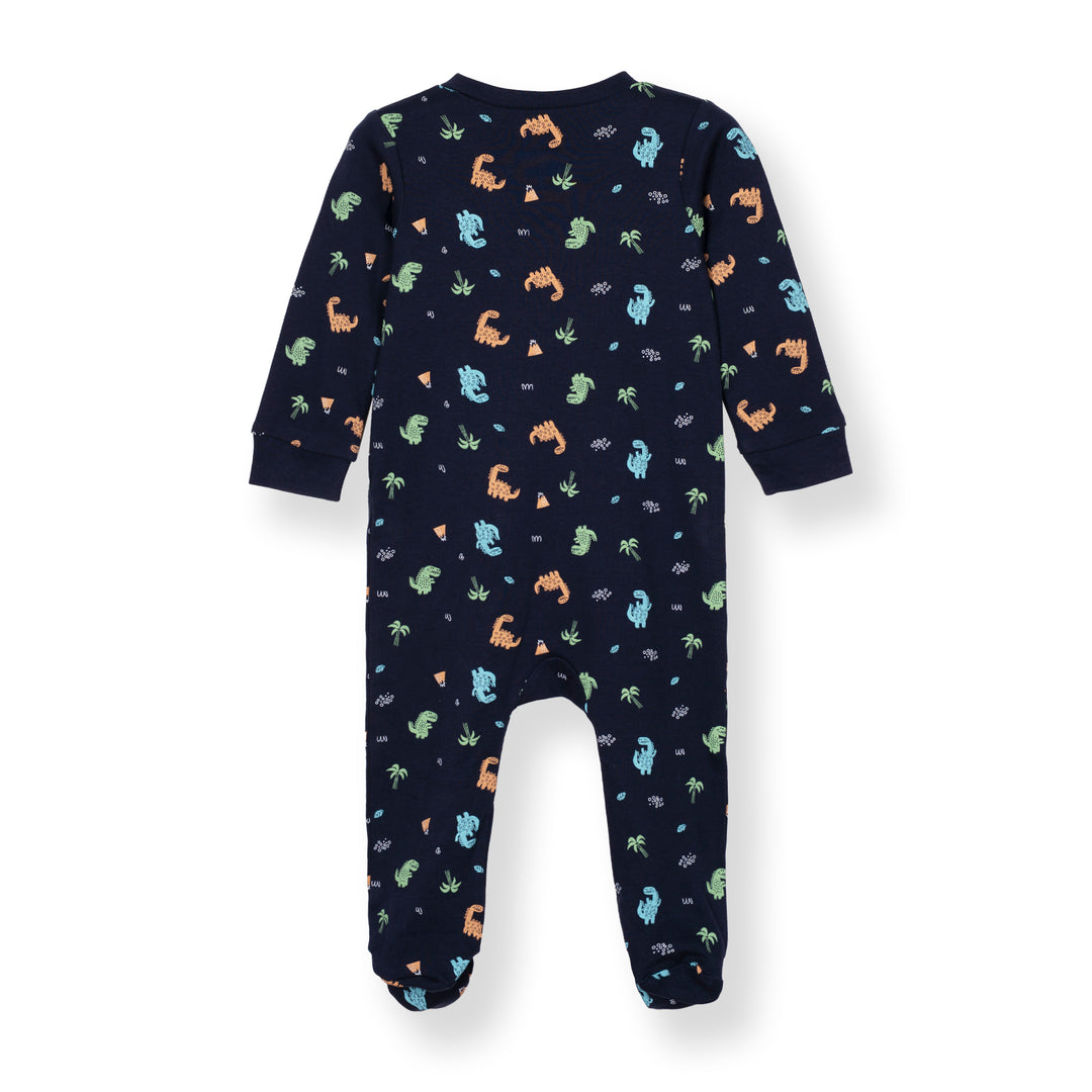 Poney Baby Boys Navy Dino Island Long Sleeve Sleepsuit