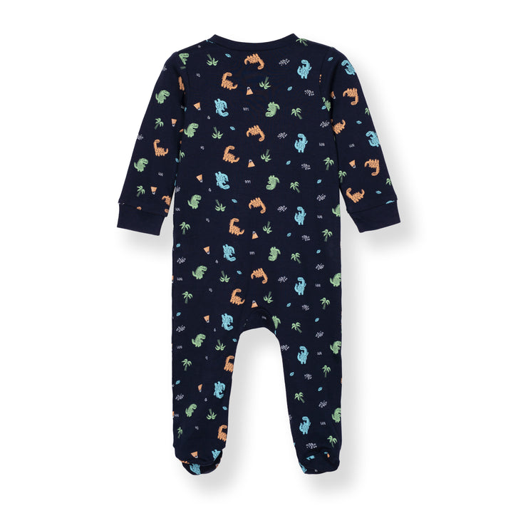 Poney Baby Boys Navy Dino Island Long Sleeve Sleepsuit