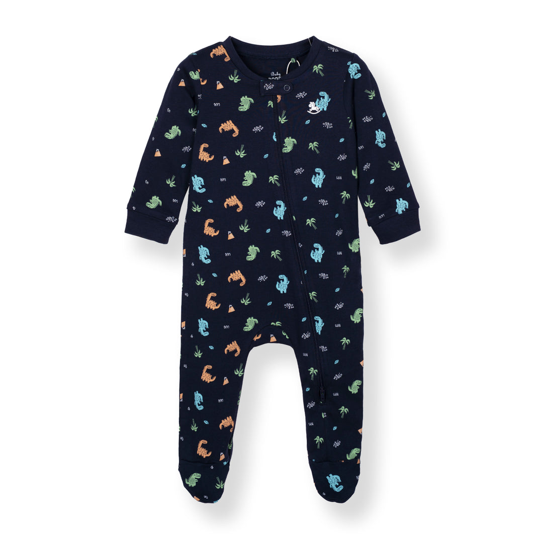 Poney Baby Boys Navy Dino Island Long Sleeve Sleepsuit