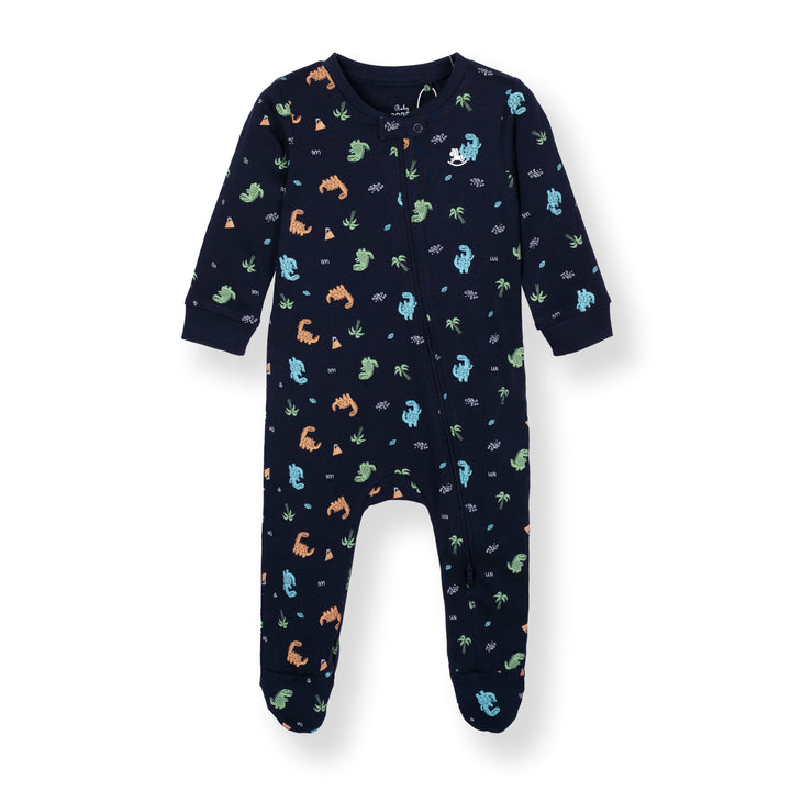 Poney Baby Boys Navy Dino Island Long Sleeve Sleepsuit