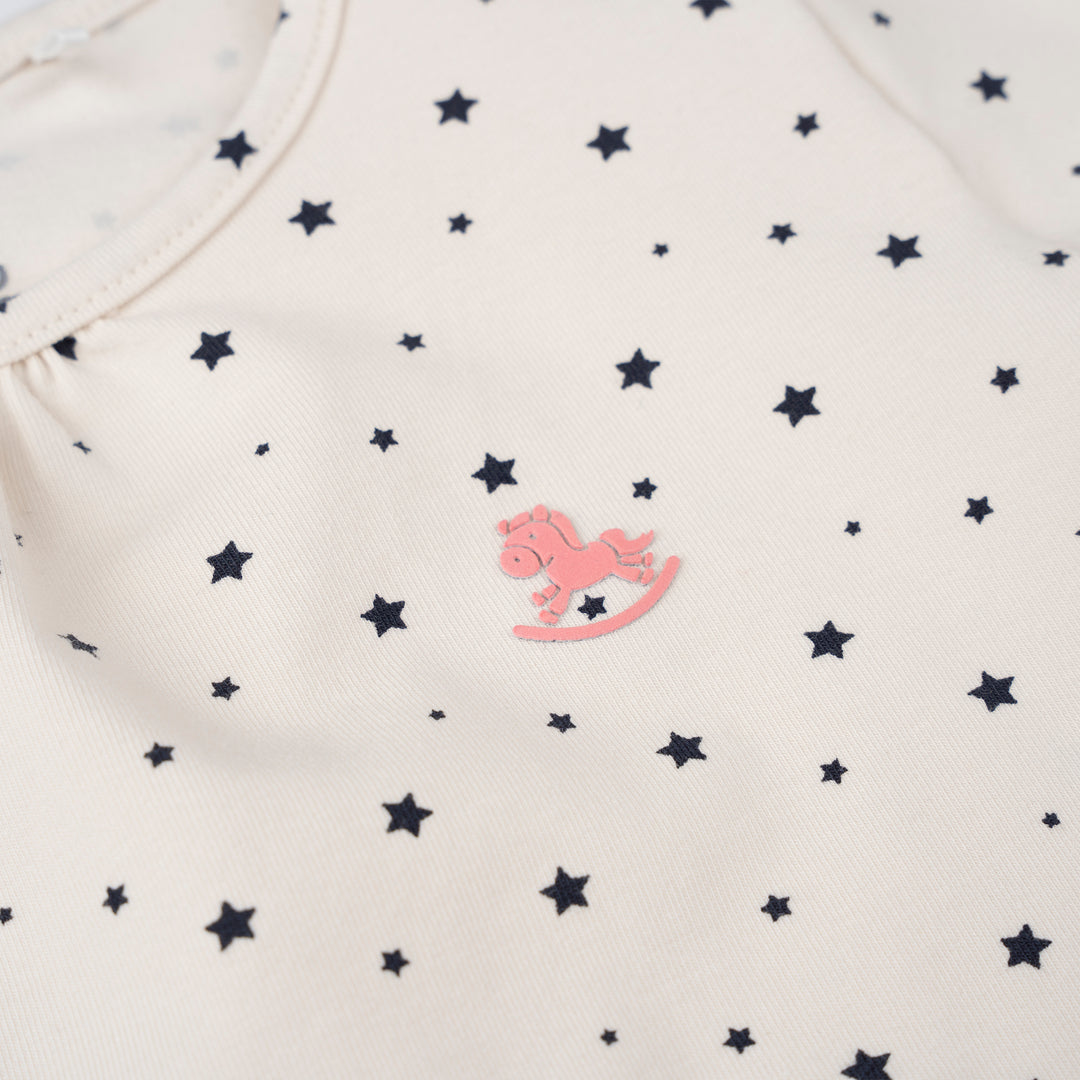 Poney Baby Girls Black Starry Night Pyjamas