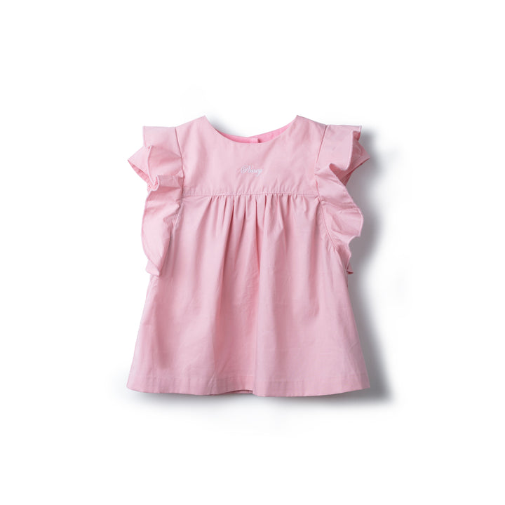 Poney Girls Light Purple Ruffled Short Sleeve Blouse 1992