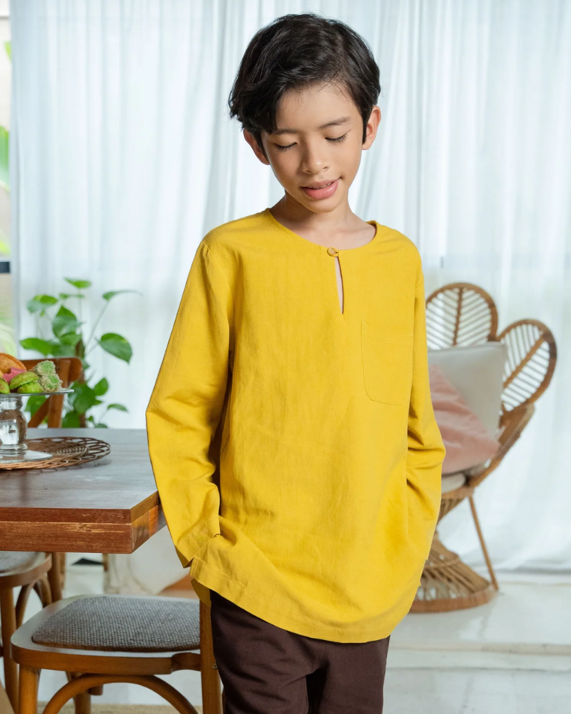 mustard yellow bell sleeve top