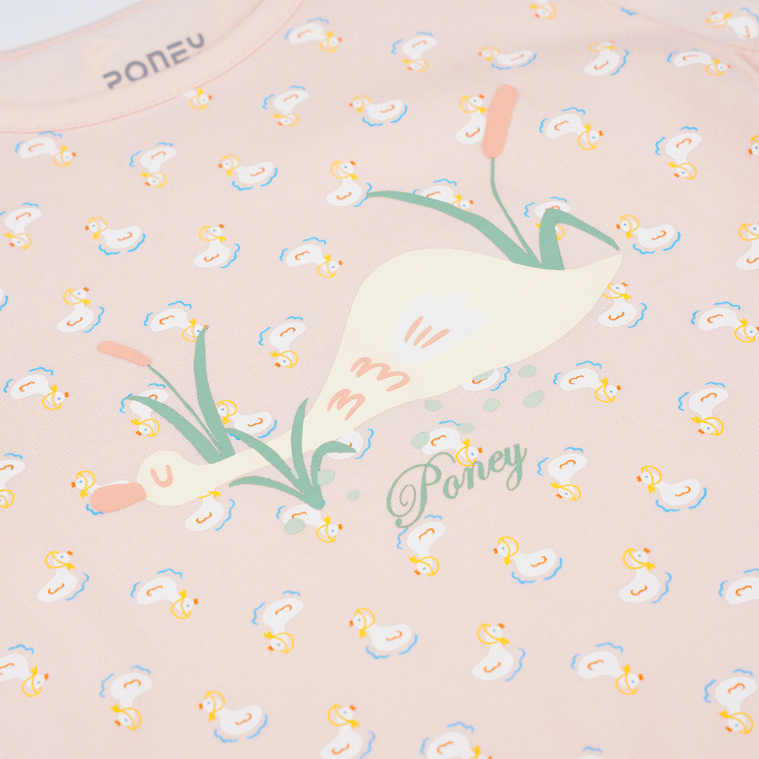 Poney Girls Pink Drowsy Duckie Loungewear Set