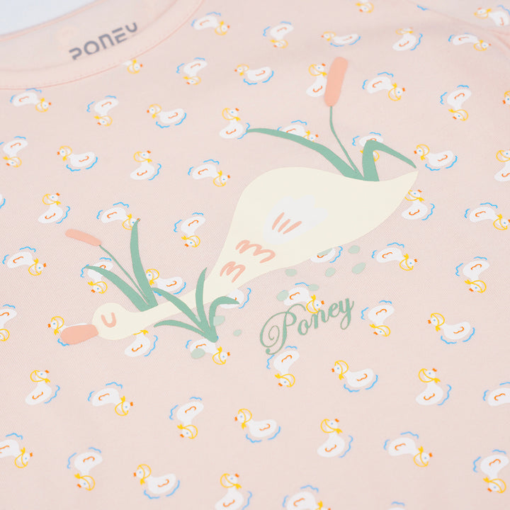 Poney Girls Pink Drowsy Duckie Loungewear Set