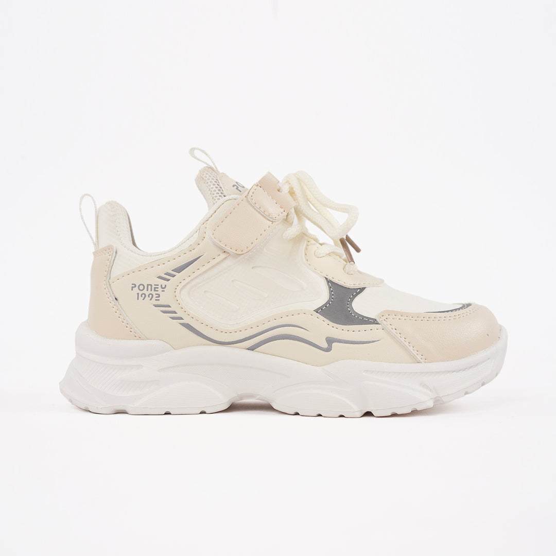 Poney White Lace-Up Sport Casual Shoe