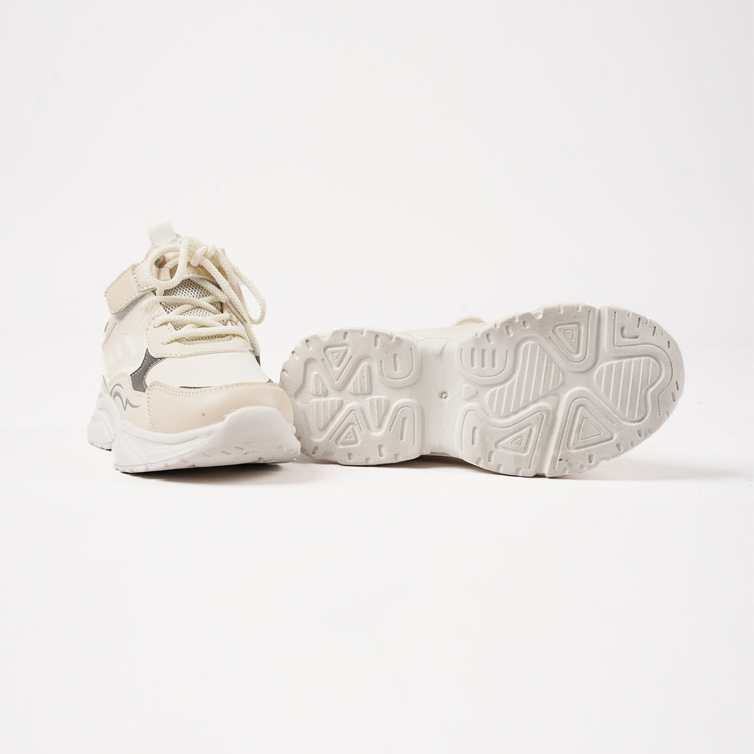 Poney White Lace-Up Sport Casual Shoe