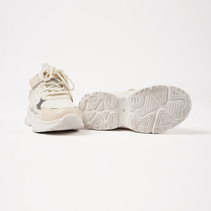 Poney White Lace-Up Sport Casual Shoe