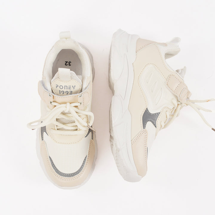 Poney White Lace-Up Sport Casual Shoe