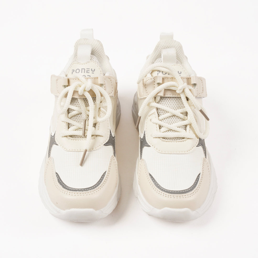 Poney White Lace-Up Sport Casual Shoe