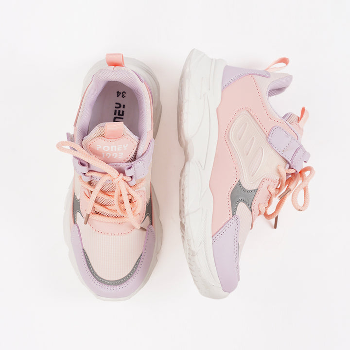 Poney Pink Lace-Up Sport Casual Shoe