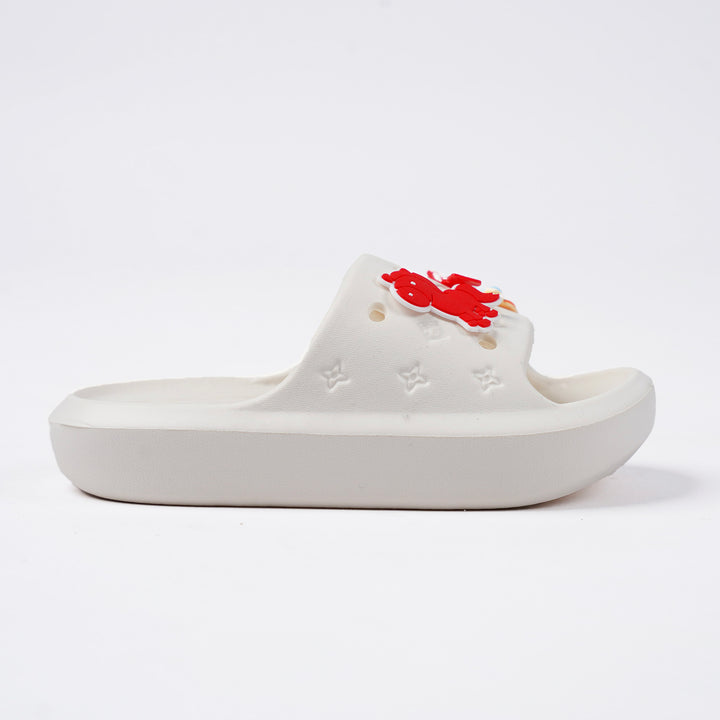 Poney White Swizzle White Slide Sandal