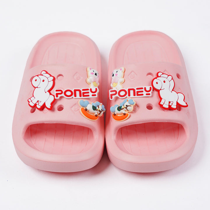 Poney Light Pink Blooming Coral Slide Sandal