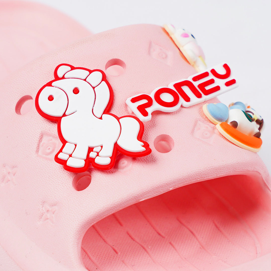 Poney Light Pink Blooming Coral Slide Sandal