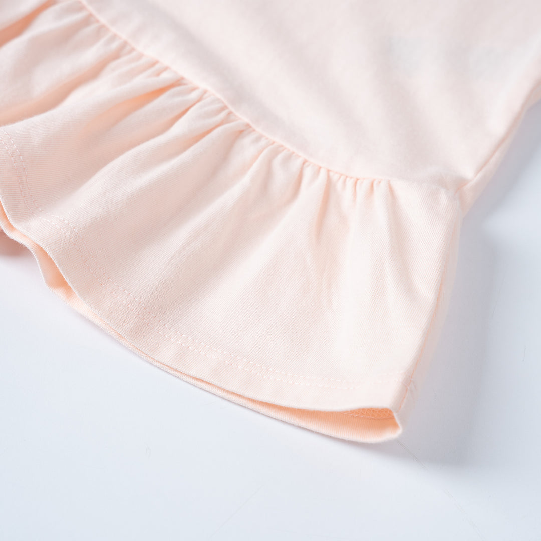 Poney Girls Light Orange Unicorn Jersey Long Sleeve Nightdress