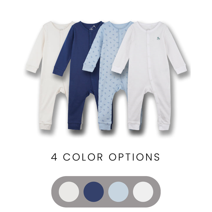 Poney Baby Boys Jasper Long Sleeve Sleepsuit with Snap Buttons