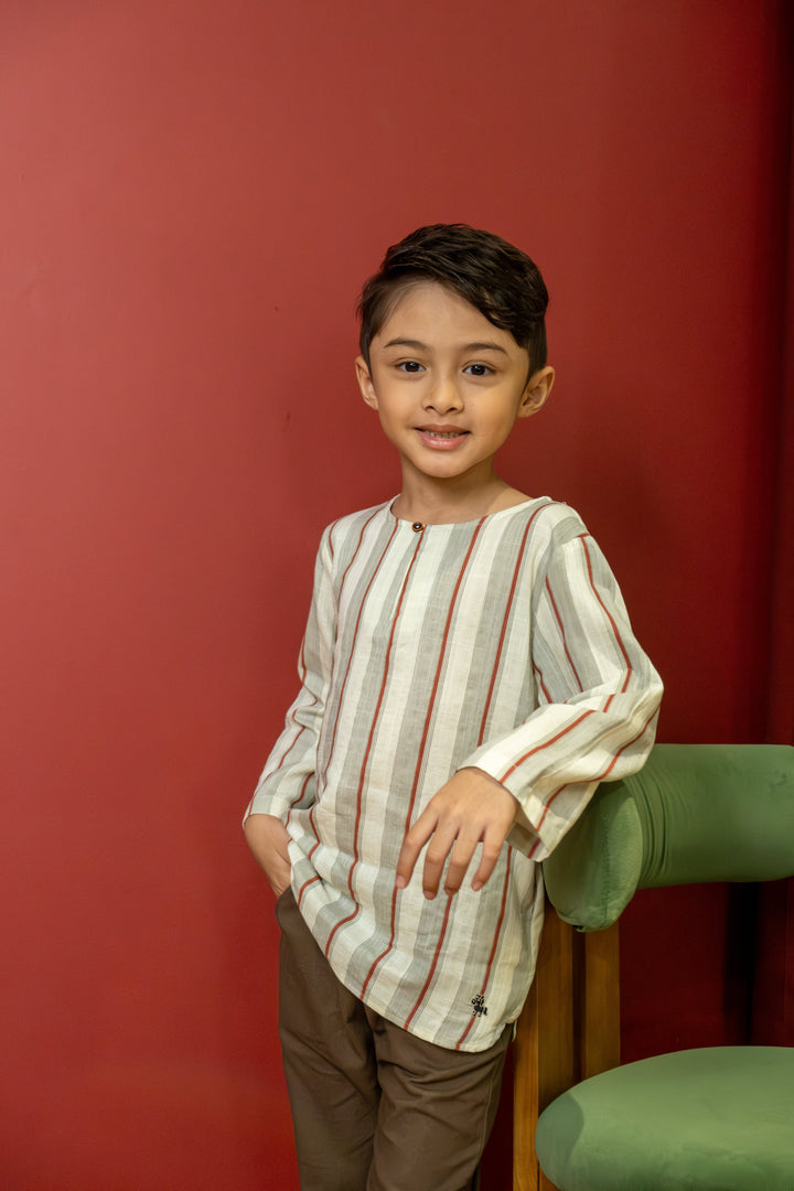 Poney Boys Shakir Cream Long Sleeve Shirt