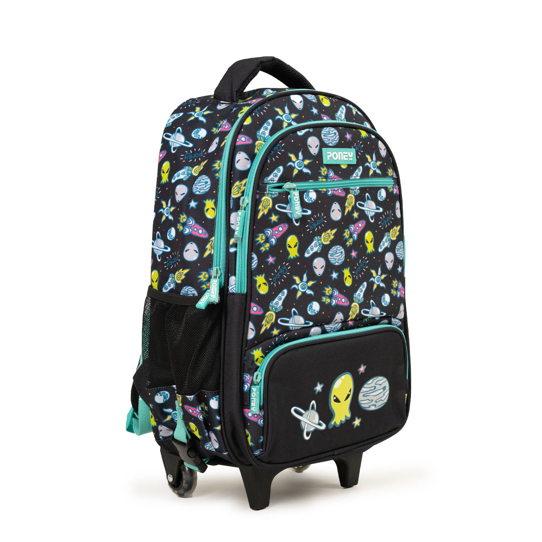 Poney Boys Black Space Alien Trolley Bag KB036