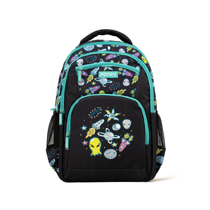 Poney Boys Black Space Alien 16" Backpack KB037