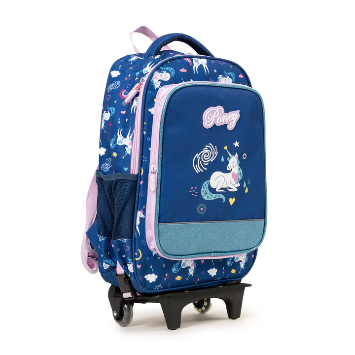 Poney Girls Navy Dreamy Unicorn Trolley Bag KG049