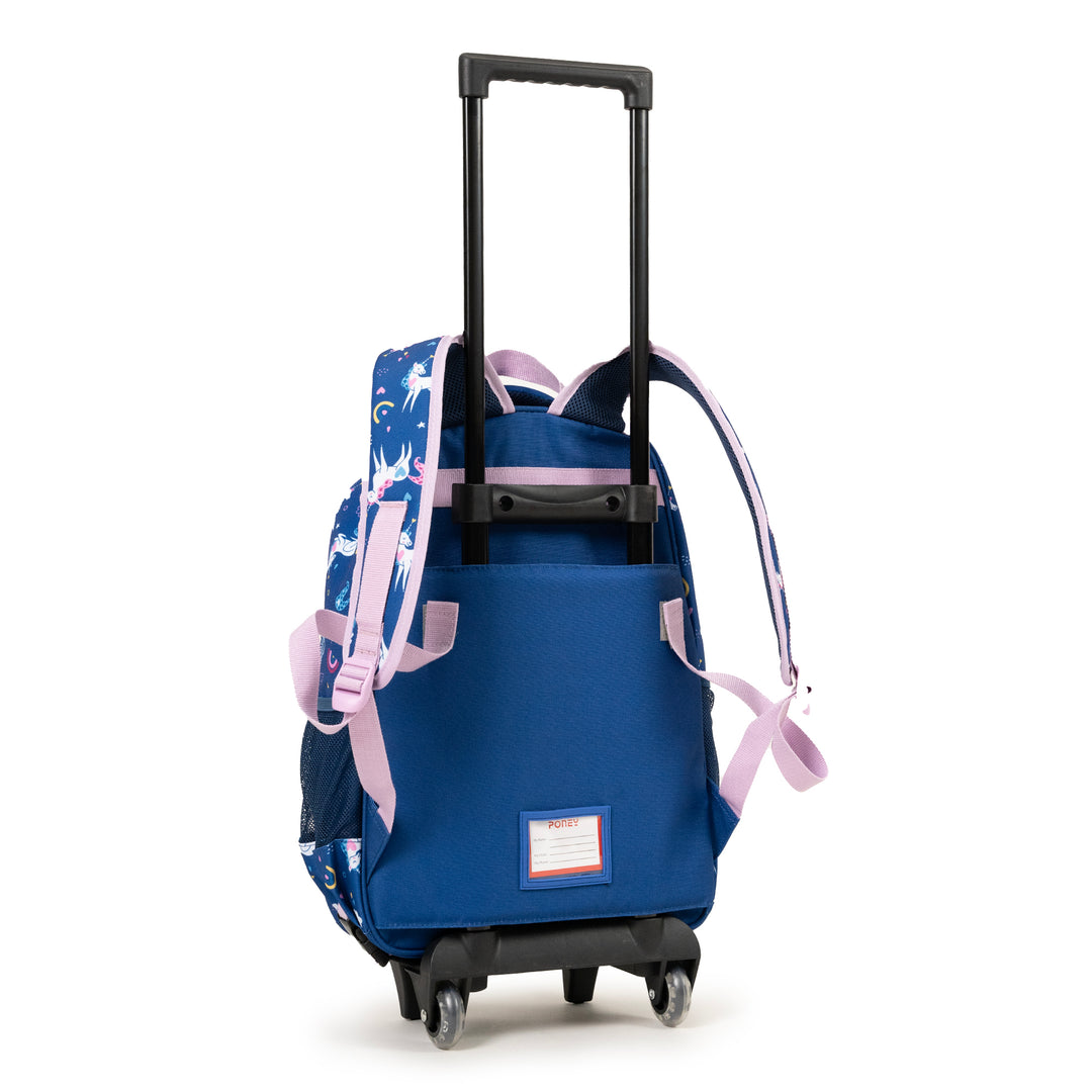 Poney Girls Navy Dreamy Unicorn Trolley Bag KG049