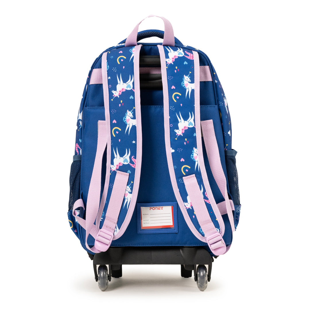 Poney Girls Navy Dreamy Unicorn Trolley Bag KG049