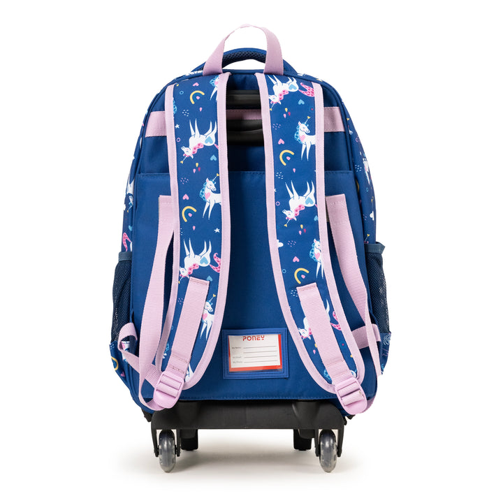 Poney Girls Navy Dreamy Unicorn Trolley Bag KG049