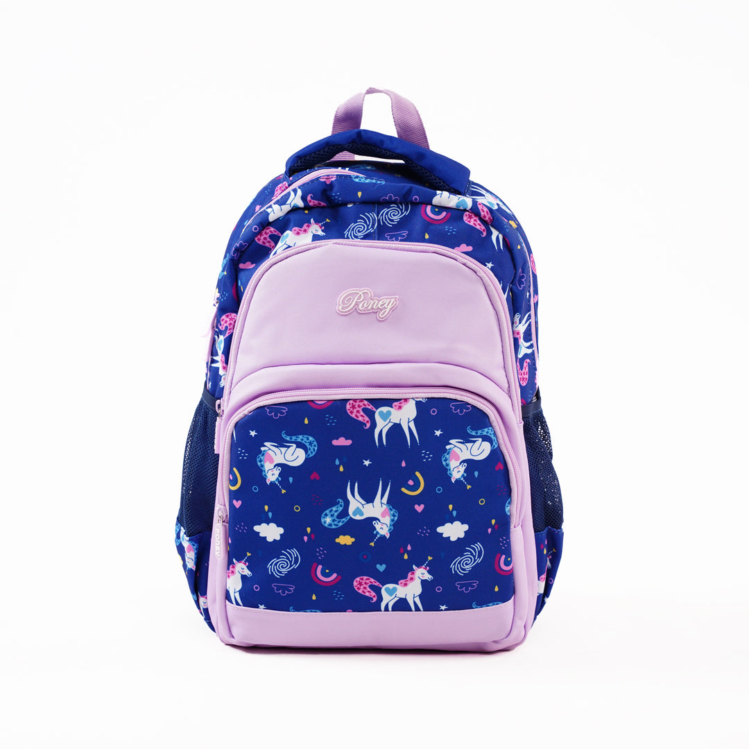 Poney Girls Navy Dreamy Unicorn 16" Backpack KG050
