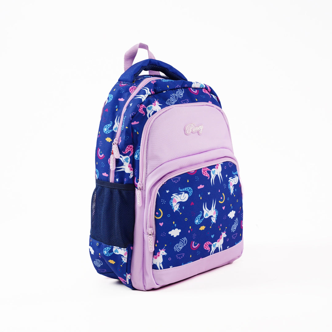 Poney Girls Navy Dreamy Unicorn 16" Backpack KG050