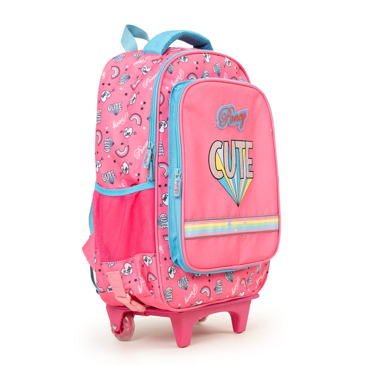 Poney Girls Pink Rainbow Cute Trolley Bag KG073