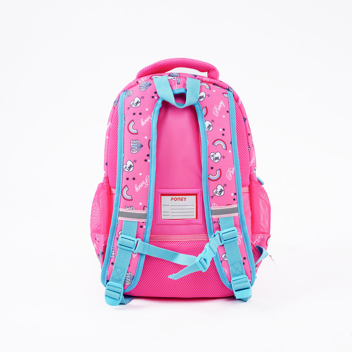 Poney Girls Pink Rainbow Cute 16" Backpack KG074