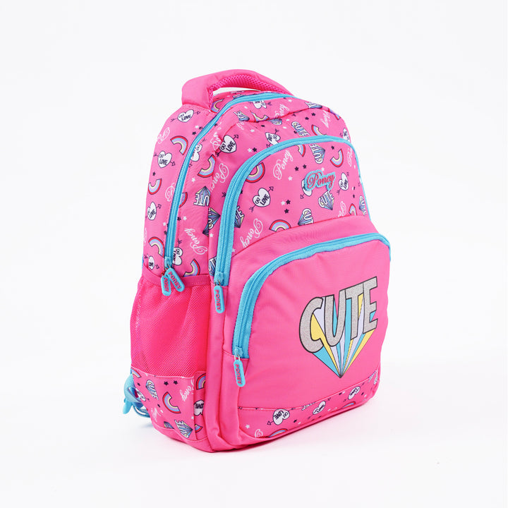Poney Girls Pink Rainbow Cute 16" Backpack KG074