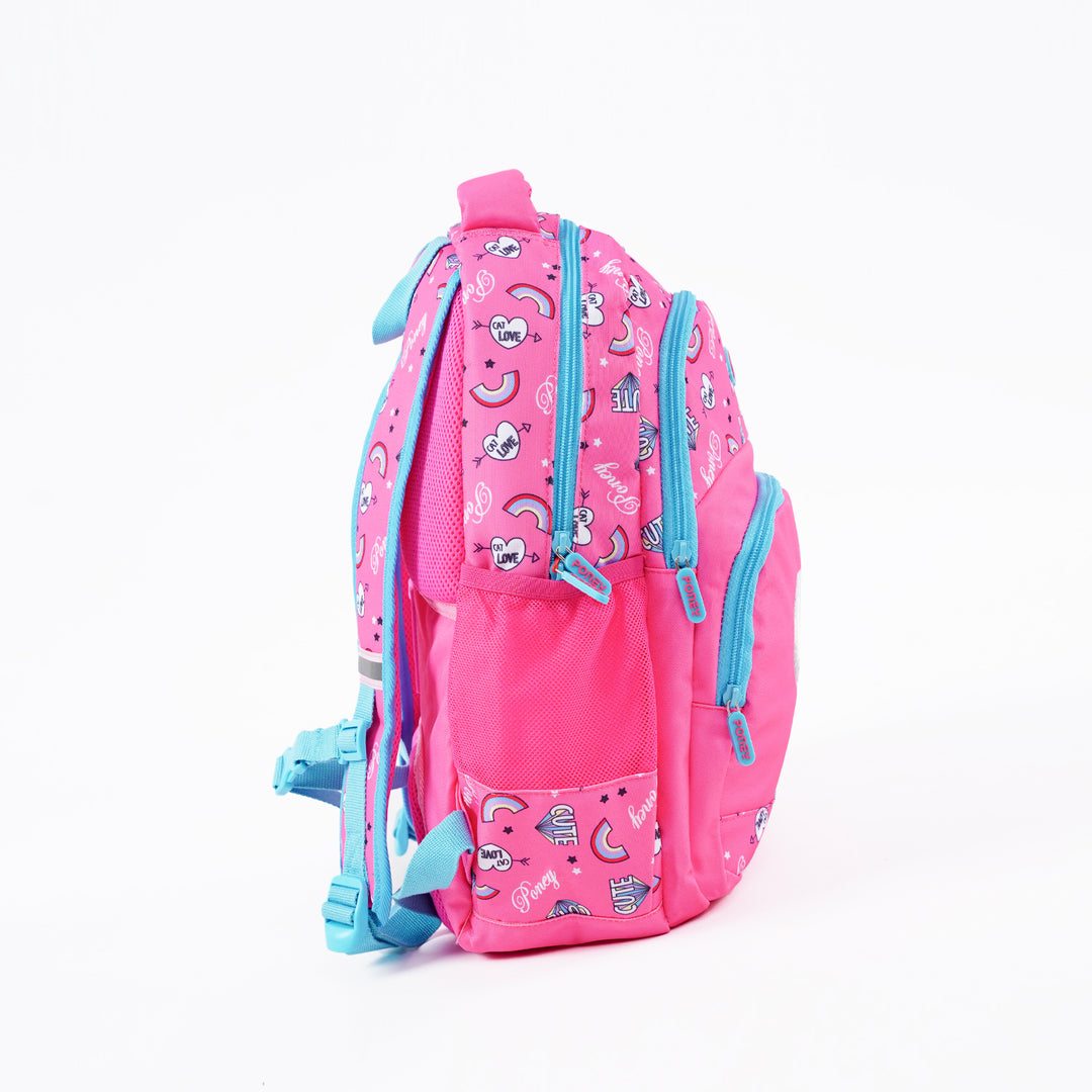 Poney Girls Pink Rainbow Cute 16" Backpack KG074
