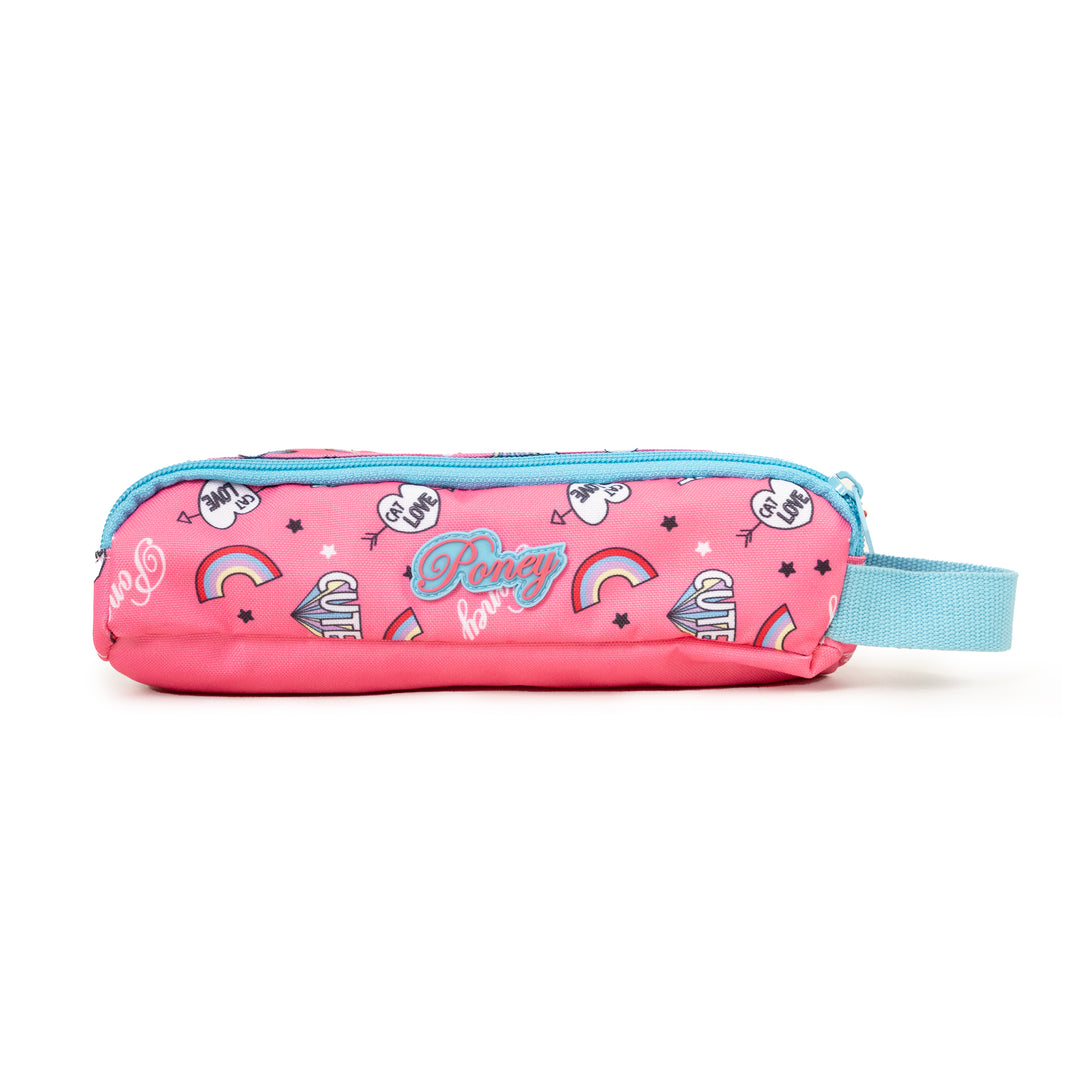 Poney Girls Pink Rainbow Cute Pencil Case KG077