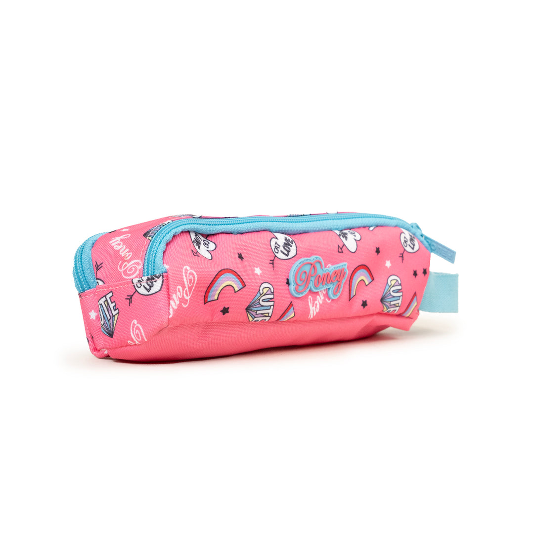 Poney Girls Pink Rainbow Cute Pencil Case KG077
