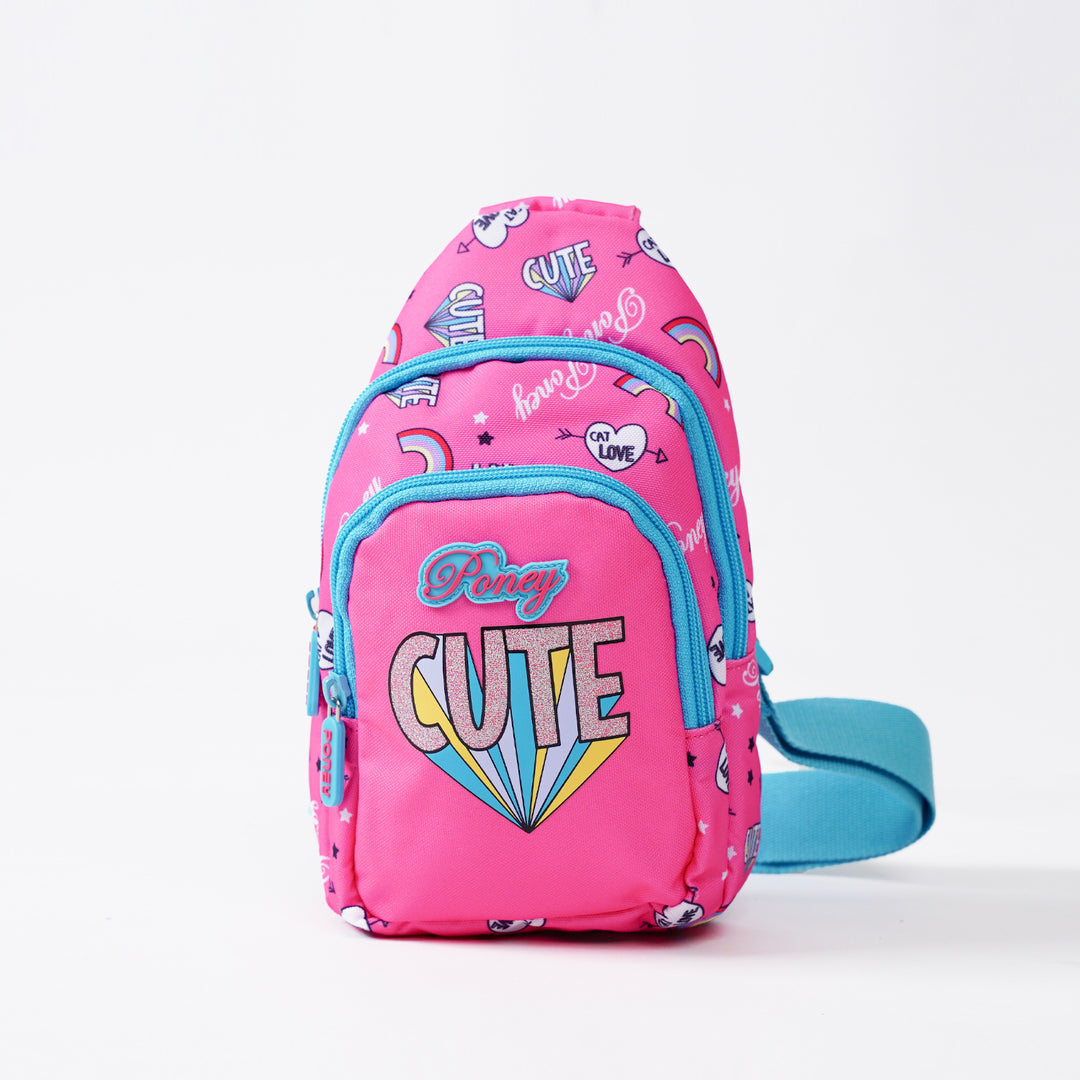 Poney Girls Pink Rainbow Cute Sling Bag KG078