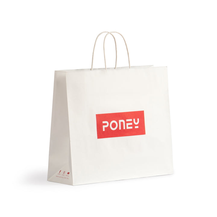 Poney Paper Bag White Large