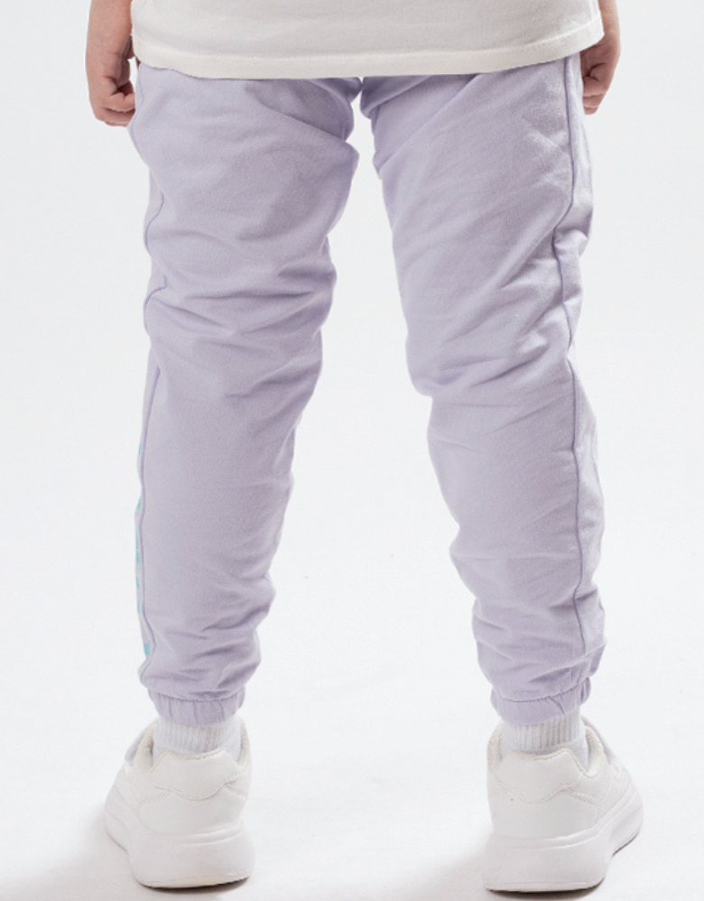 Poney Boys Purple Side Print Logo Cut & Sew Jogger