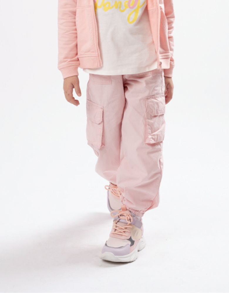 Poney Girls Light Pink Cargo Long Pants