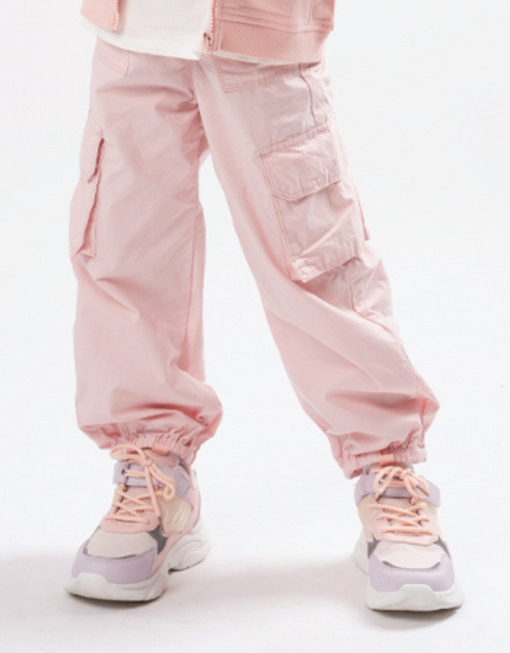 Poney Girls Light Pink Cargo Long Pants