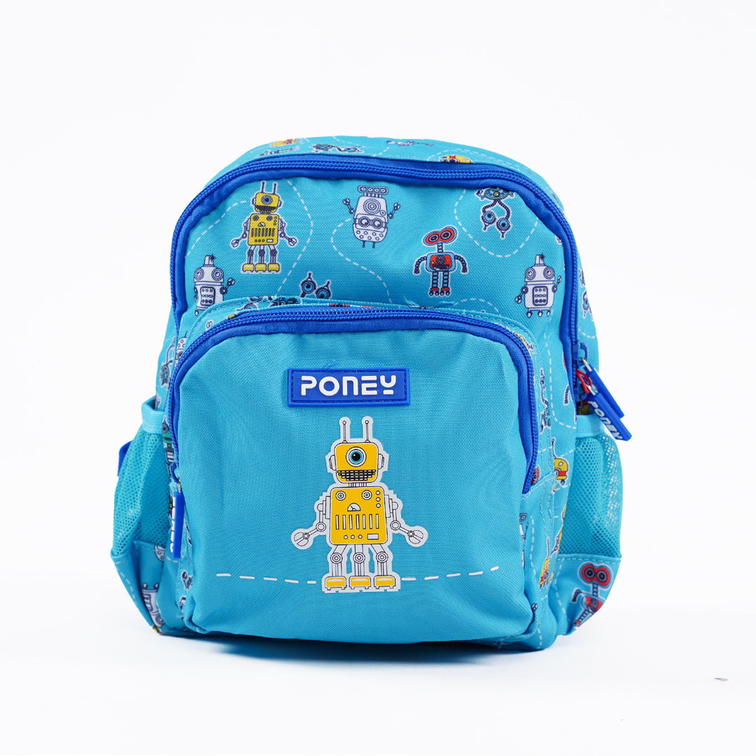 Poney Boys Turquoise Robot Friends 10" Backpack TB023