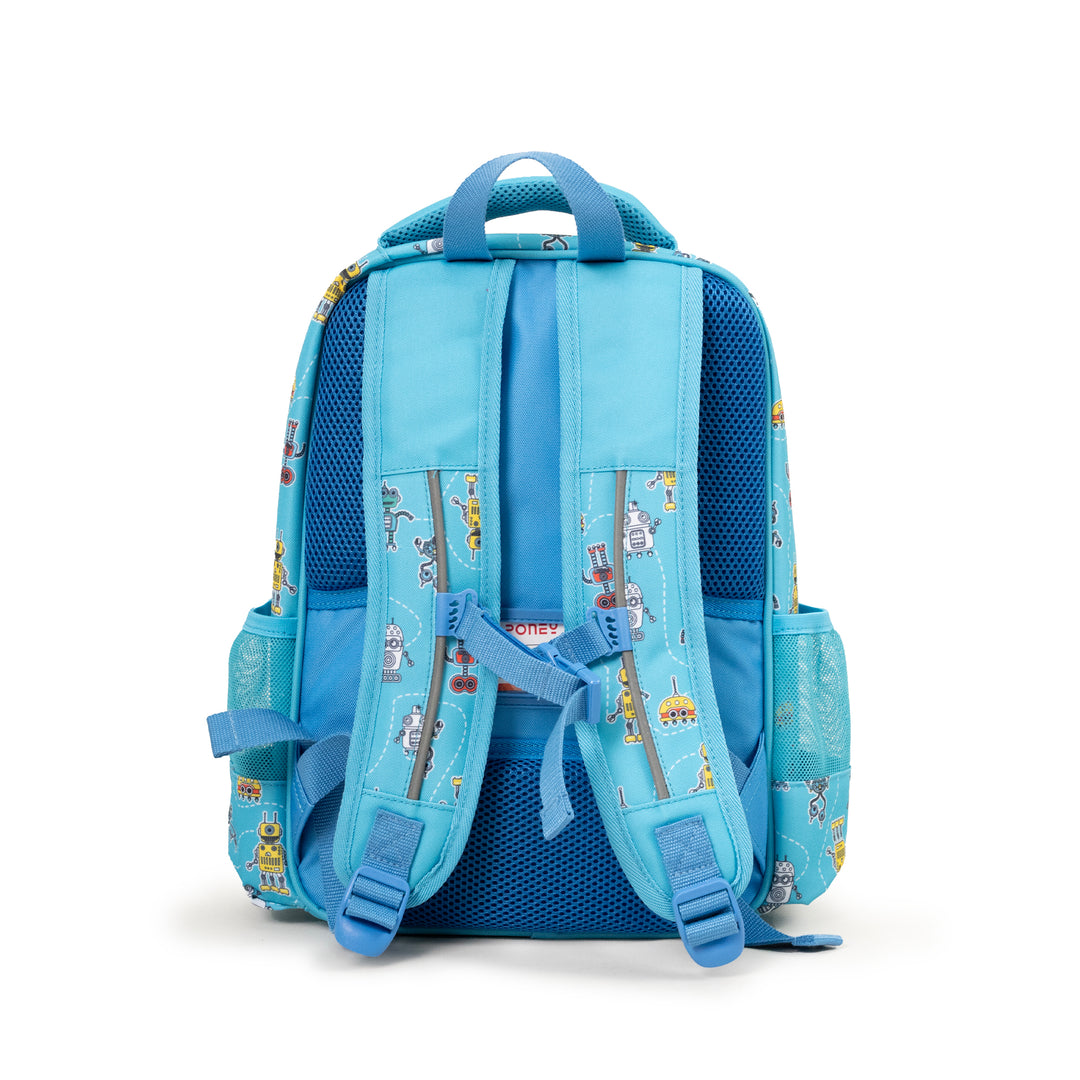 Poney Boys Turquoise Robot Friends 14" Backpack TB024