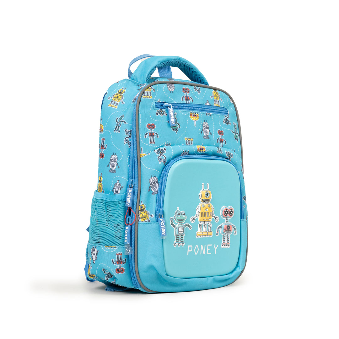 Poney Boys Turquoise Robot Friends 14" Backpack TB024