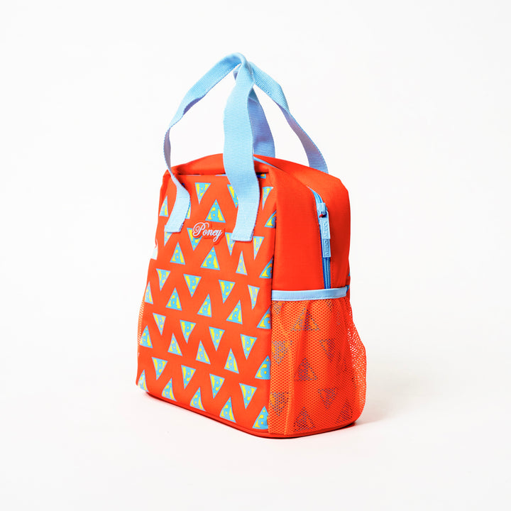 Poney Girls Orange Poney Logo Full Print Single Zipper Lunch Bag TG007