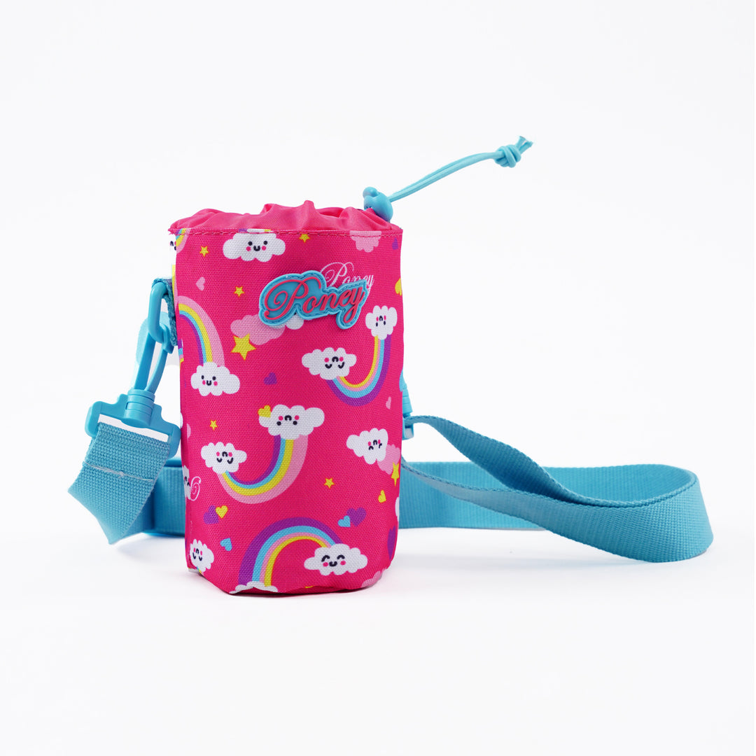 Poney Girls Pink Rainbow Clouds Bottle Holder TG056