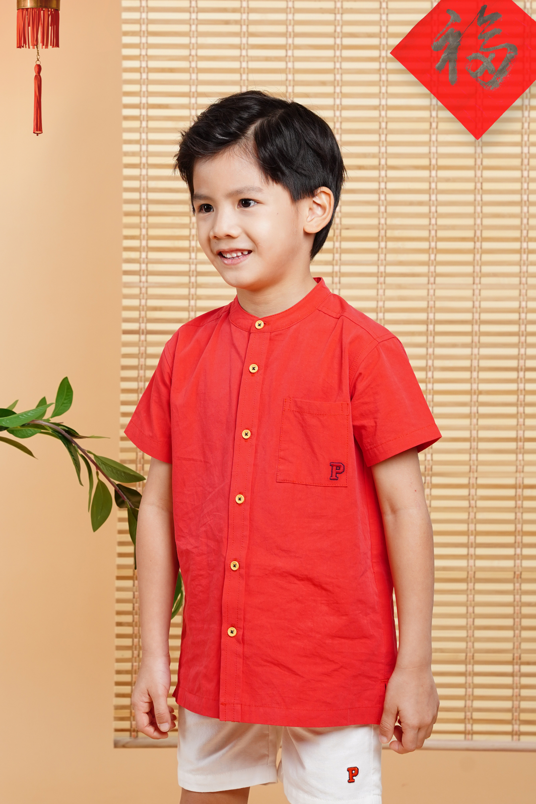 Red Fiery Short Sleeve Shirt