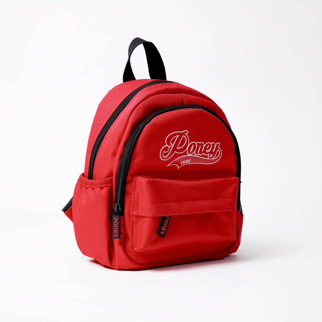 Poney Unisex Red Classic Poney1992 Logo Backpack Bag TB071
