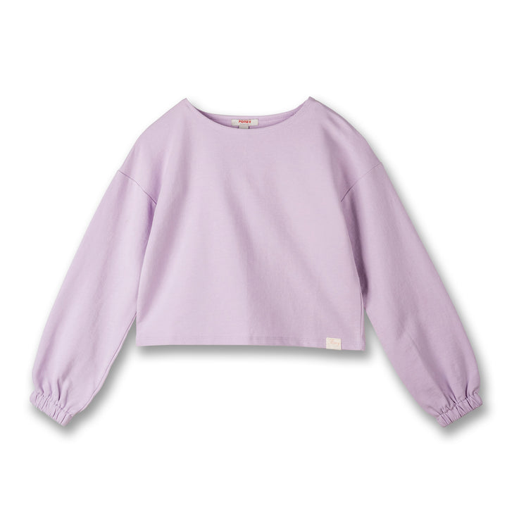 Poney Girls Light Purple Long Sleeves Top with Petal Cut Back