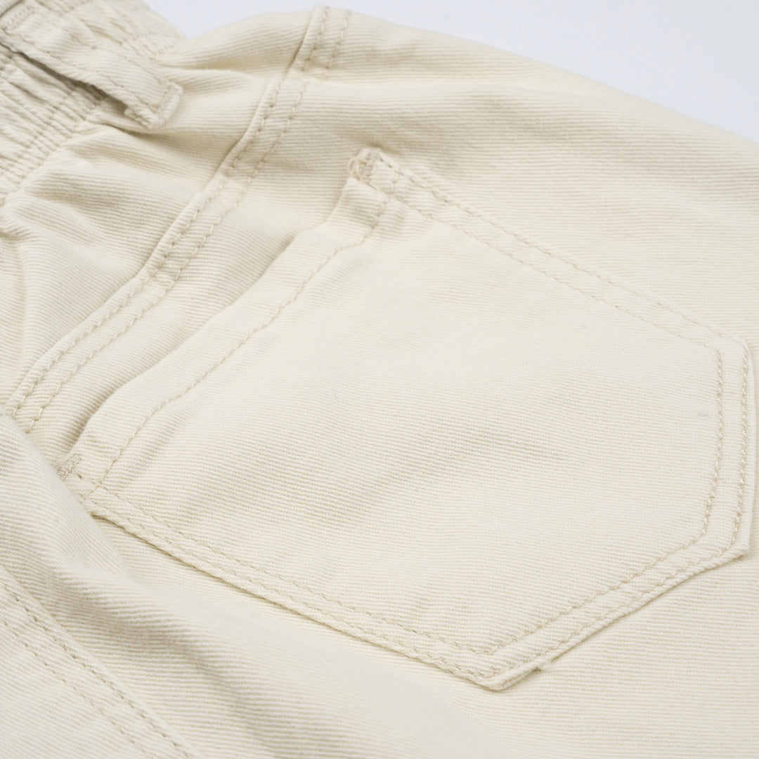 Poney Girls Cream Long Pants with Ribbon